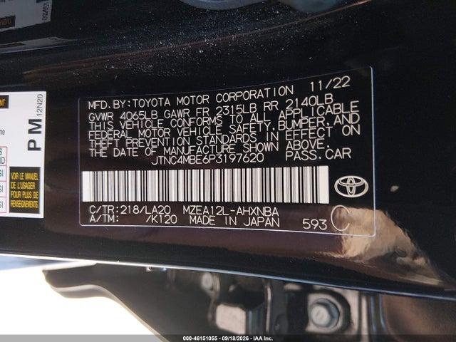 Aukcja sprzedaży 2023 Toyota Corolla Xse, vin: JTNC4MBE6P3197620, numer aukcji: 46151055