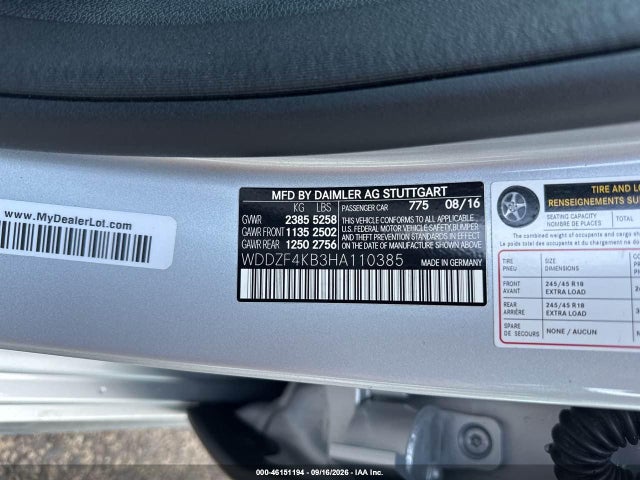 Продаж на аукціоні авто 2017 Mercedes-benz E 300 4matic, vin: WDDZF4KB3HA110385, номер лоту: 46151194
