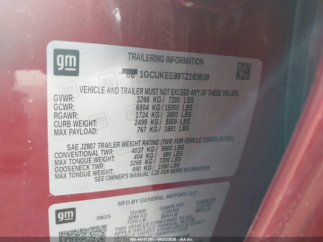 Продажа на аукционе авто 2026 Chevrolet Silverado 1500 4wd  Standard Bed Rst, vin: 1GCUKEE89TZ163639, номер лота: 46151291