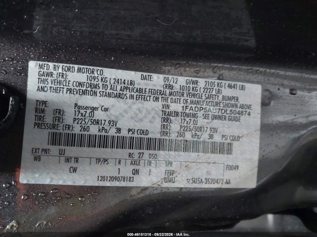 Продажа на аукционе авто 2013 Ford C-max Hybrid Se, vin: 1FADP5AU7DL504874, номер лота: 46151318