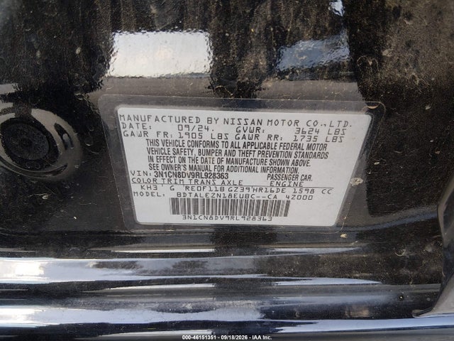 Nissan Versa 1.6 S 2024 3N1CN8DV9RL928363 Image 9