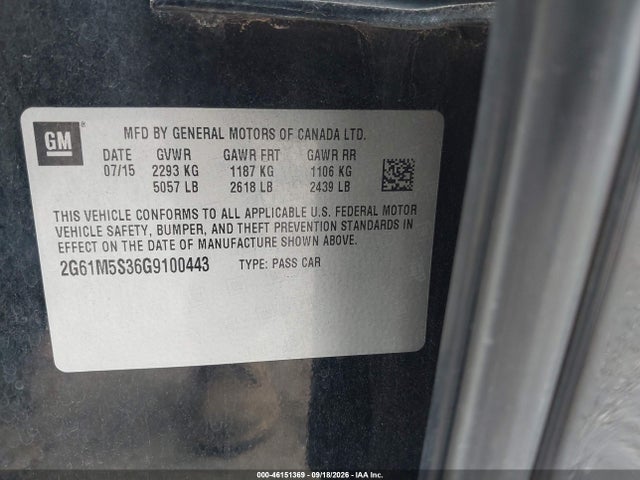 Продаж на аукціоні авто 2016 Cadillac Xts Luxury Collection, vin: 2G61M5S36G9100443, номер лоту: 46151369