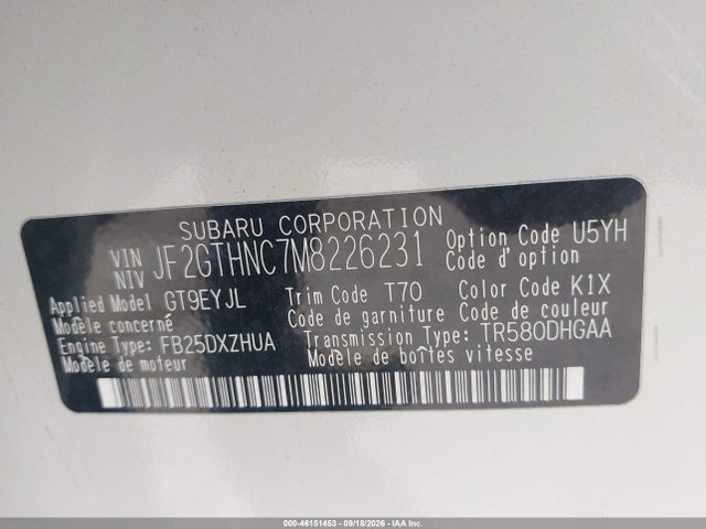 Subaru Crosstrek Limited 2021 JF2GTHNC7M8226231 Image 9