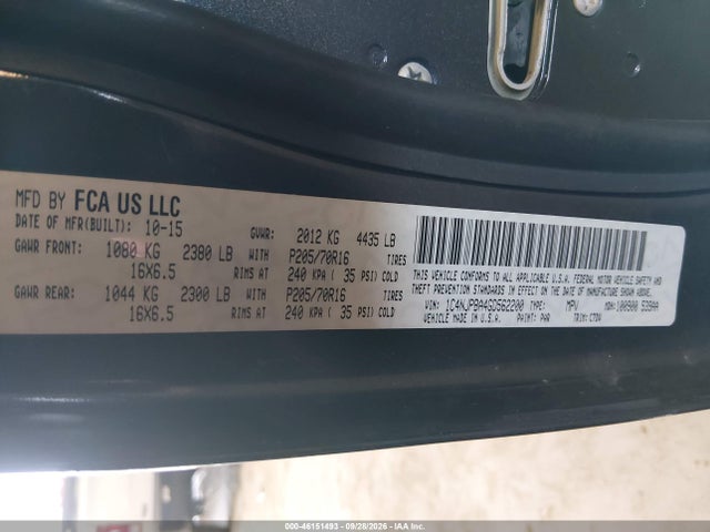 2016 Jeep Patriot Sport მანქანა იყიდება აუქციონზე, vin: 1C4NJPBA4GD562200, აუქციონის ნომერი: 46151493