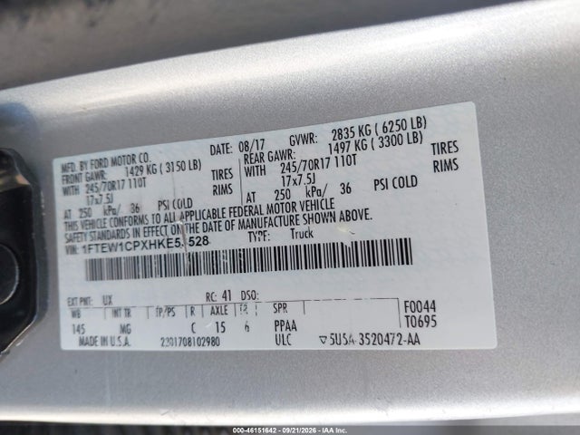 Ford F-150 Xlt 2017 1FTEW1CPXHKE53528 Image 9