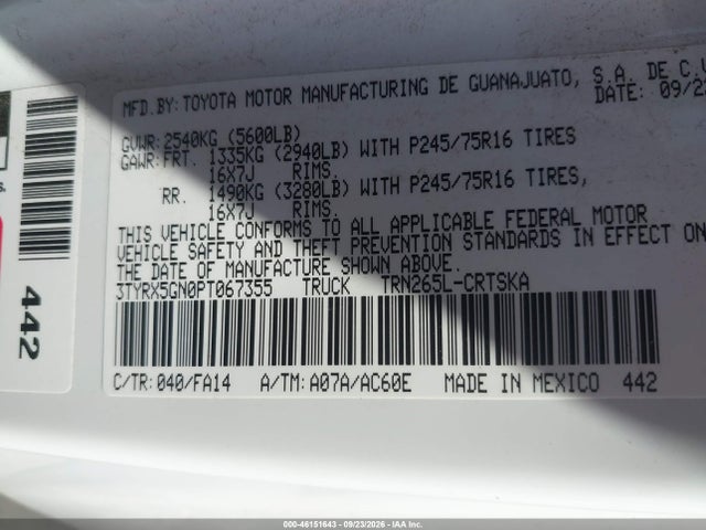 Toyota Tacoma 2wd Sr 2023 3TYRX5GN0PT067355 Image 9