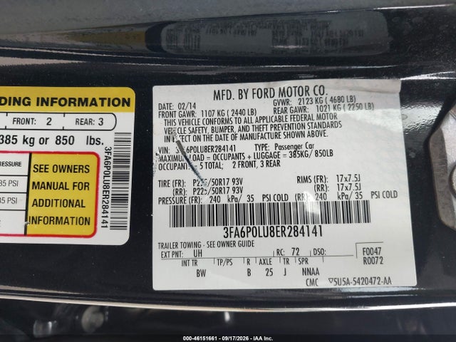 Ford Fusion Hybrid Se 2014 3FA6P0LU8ER284141 Image 9
