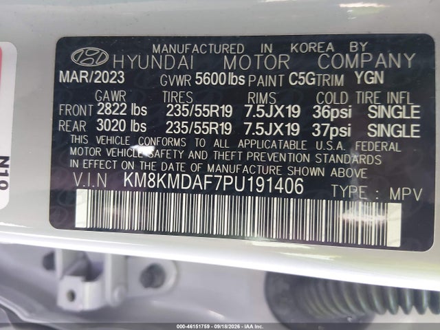 KM8KMDAF7PU191406 Hyundai IONIQ 5 SE