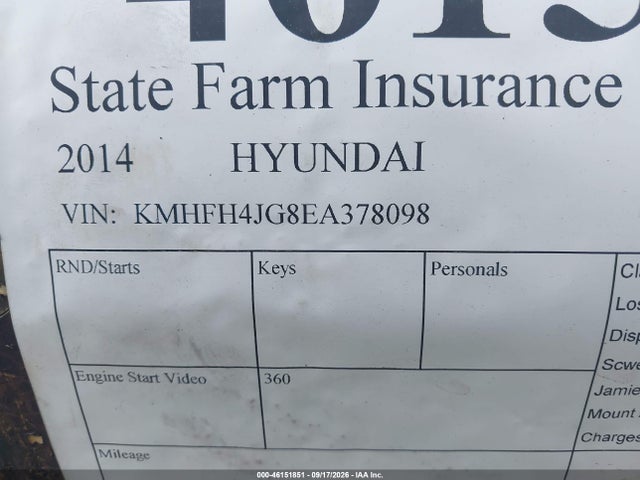 Продаж на аукціоні авто 2014 Hyundai Azera Limited, vin: KMHFH4JG8EA378098, номер лоту: 46151851
