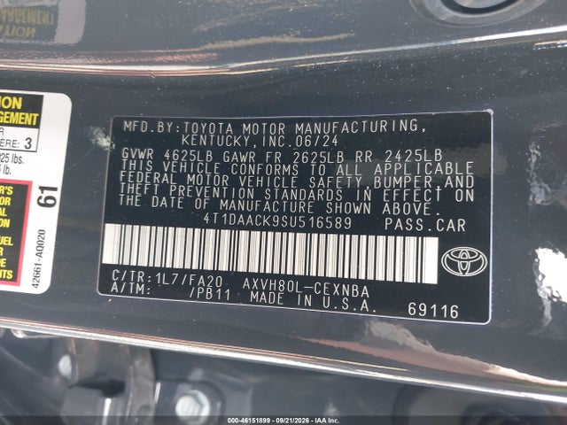 Toyota CAMRY LE 2025 4T1DAACK9SU516589 Image 9