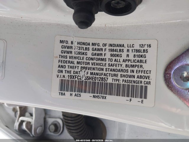 19XFC2F55HE012857 Honda Civic Lx