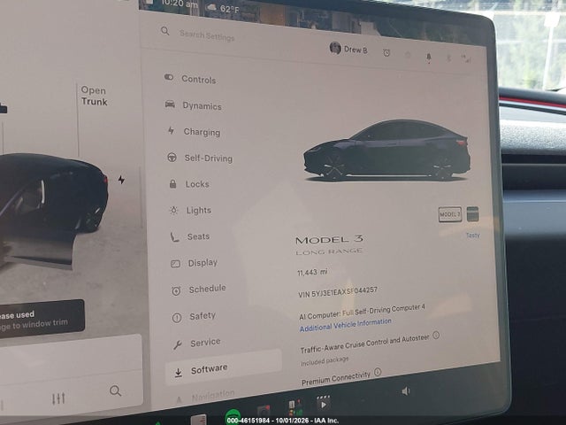 Продаж на аукціоні авто 2025 Tesla Model 3 Long Range Rear-wheel Drive/standard Rear-wheel Drive, vin: 5YJ3E1EAXSF044257, номер лоту: 46151984