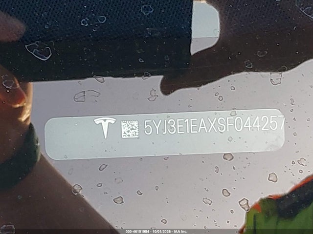 Продаж на аукціоні авто 2025 Tesla Model 3 Long Range Rear-wheel Drive/standard Rear-wheel Drive, vin: 5YJ3E1EAXSF044257, номер лоту: 46151984