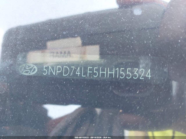 46152033 :رقم المزاد ، 5NPD74LF5HH155324 vin ، 2017 Hyundai Elantra Se مزاد بيع