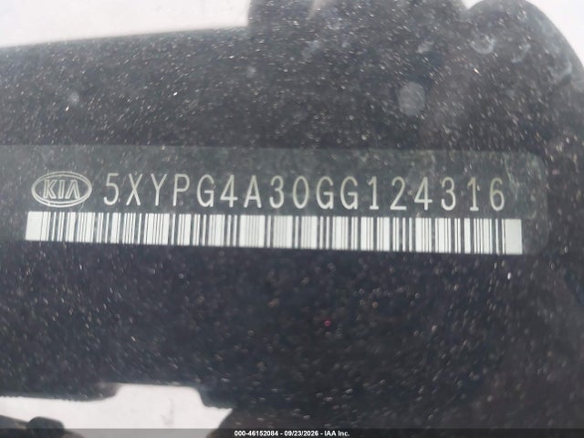 46152084 :رقم المزاد ، 5XYPG4A30GG124316 vin ، 2016 Kia Sorento 2.4l L مزاد بيع