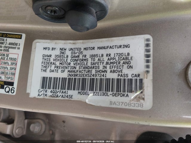 Aukcja sprzedaży 2005 Toyota Corolla Ce, vin: 1NXBR32EX5Z497241, numer aukcji: 46152134