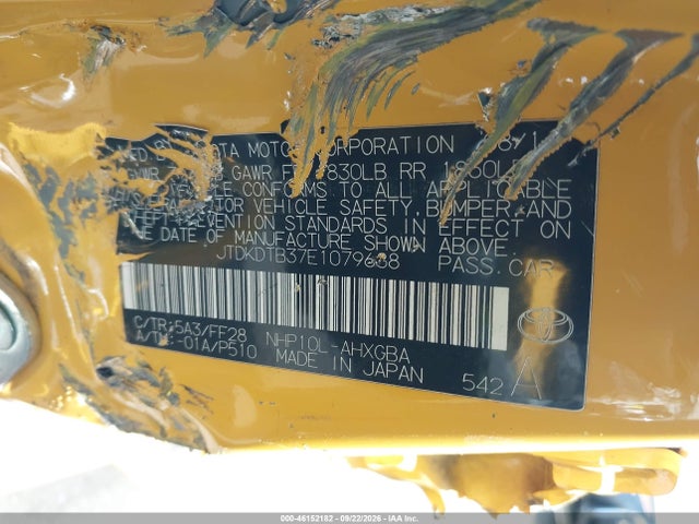 JTDKDTB37E1079688 Toyota Prius C Three