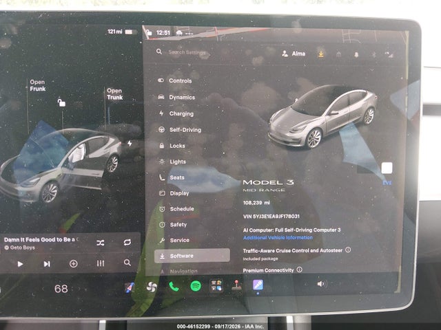 5YJ3E1EA9JF178031 Tesla MODEL 3