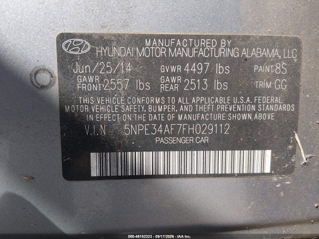 Продаж на аукціоні авто 2015 Hyundai Sonata Sport, vin: 5NPE34AF7FH029112, номер лоту: 46152323