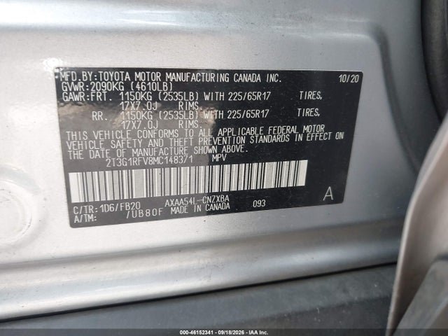 Toyota RAV4 LE 2021 2T3G1RFV8MC148371 Image 9