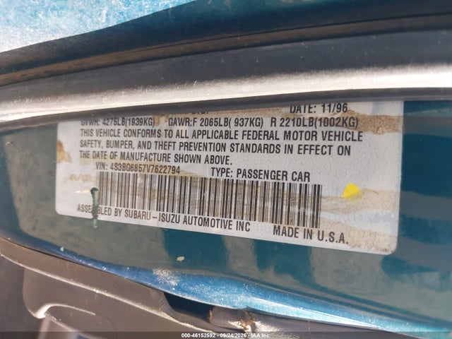 Продаж на аукціоні авто 1997 Subaru Legacy Outback/outback Limited, vin: 4S3BG6857V7622794, номер лоту: 46152592