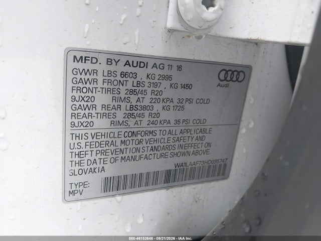 Audi Q7 3.0t Premium 2017 WA1LAAF73HD035747 Image 9
