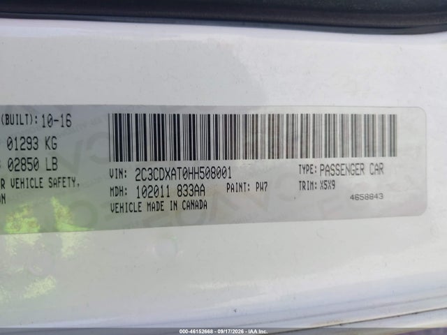 Aukcja sprzedaży 2017 Dodge Charger Police, vin: 2C3CDXAT0HH508001, numer aukcji: 46152668