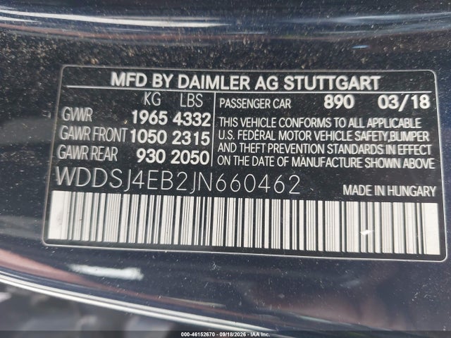 Mercedes-Benz CLA 250 2018 WDDSJ4EB2JN660462 Image 9