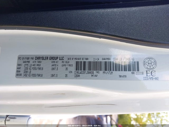 46152813 :رقم المزاد ، 1C4BJWEG5FL580836 vin ، 2015 Jeep Wrangler Unlimited Sahara مزاد بيع