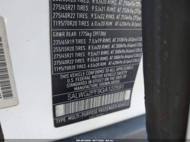 Aukcja sprzedaży 2016 Land Rover Range Rover Sport 3.0l V6 Supercharged Se, vin: SALWG2PF9GA122591, numer aukcji: 46152859