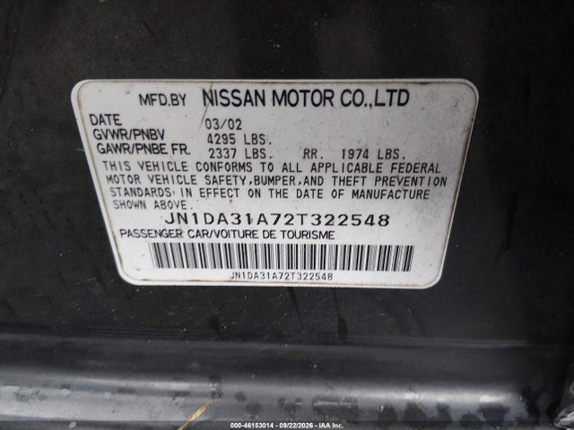 Продажа на аукционе авто 2002 Nissan Maxima Gle, vin: JN1DA31A72T322548, номер лота: 46153014