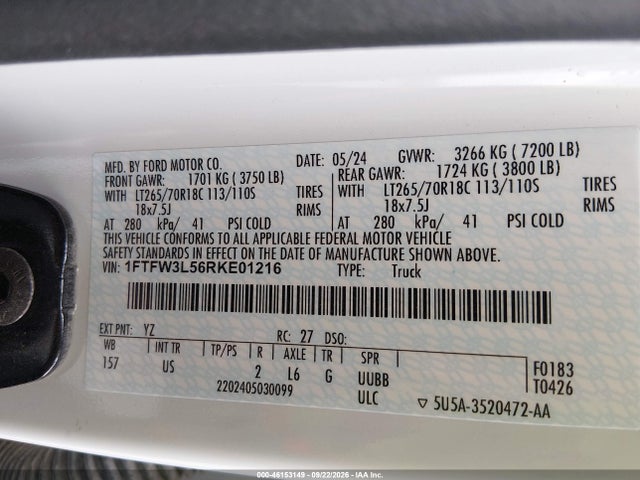 1FTFW3L56RKE01216 Ford F-150 Xlt