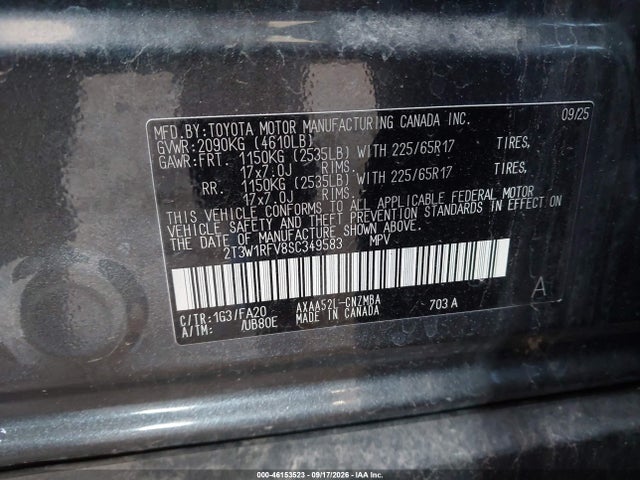 Toyota Rav4 Xle 2025 2T3W1RFV8SC349583 Image 9