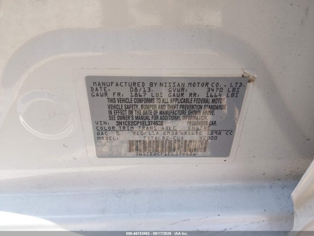Продаж на аукціоні авто 2014 Nissan Versa Note Sv, vin: 3N1CE2CP1EL374536, номер лоту: 46153563