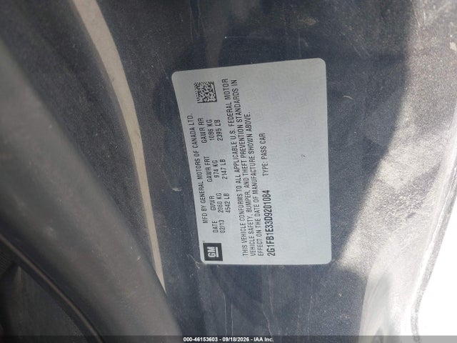 46153603 :رقم المزاد ، 2G1FB1E33D9201084 vin ، 2013 Chevrolet Camaro 1lt مزاد بيع