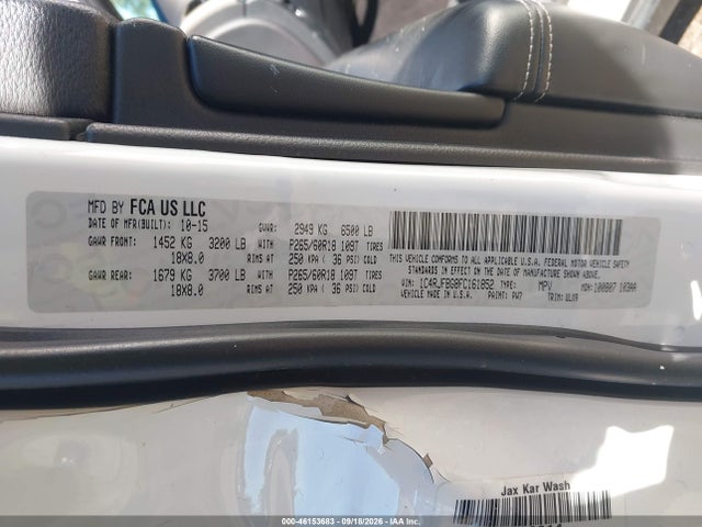 Продаж на аукціоні авто 2015 Jeep Grand Cherokee Limited, vin: 1C4RJFBG8FC161852, номер лоту: 46153683