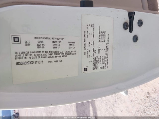 Продажа на аукционе авто 1999 Oldsmobile Aurora, vin: 1G3GR62CXX4111673, номер лота: 46153710