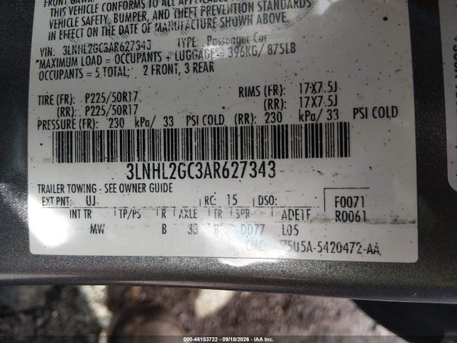 Продажа на аукционе авто 2010 Lincoln Mkz, vin: 3LNHL2GC3AR627343, номер лота: 46153722