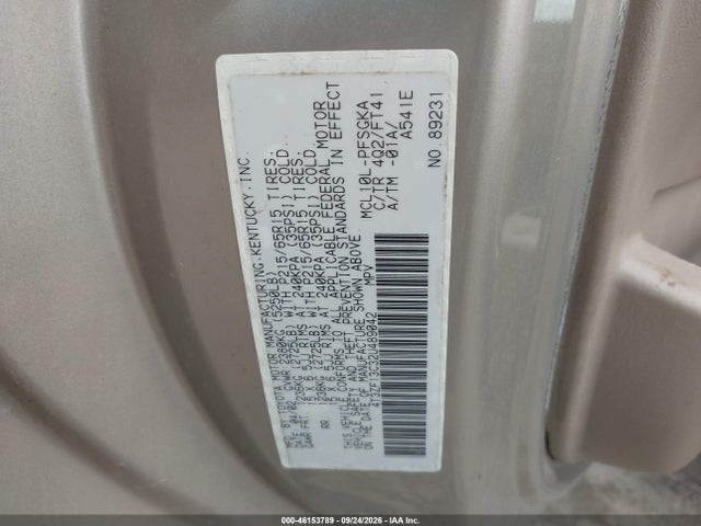 2002 Toyota Sienna Le მანქანა იყიდება აუქციონზე, vin: 4T3ZF13C32U489042, აუქციონის ნომერი: 46153789
