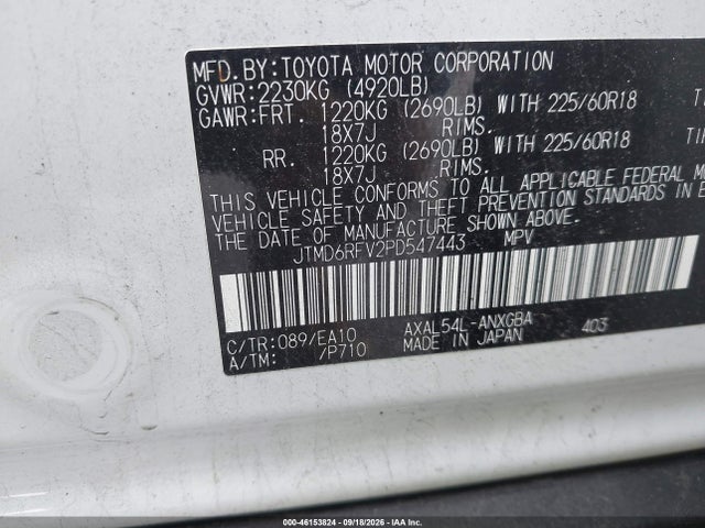 Продажа на аукционе авто 2023 Toyota Rav4 Hybrid Limited, vin: JTMD6RFV2PD547443, номер лота: 46153824