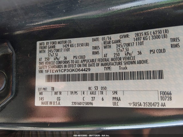 1FTEW1CP3GKD64429 Ford F-150 Xl
