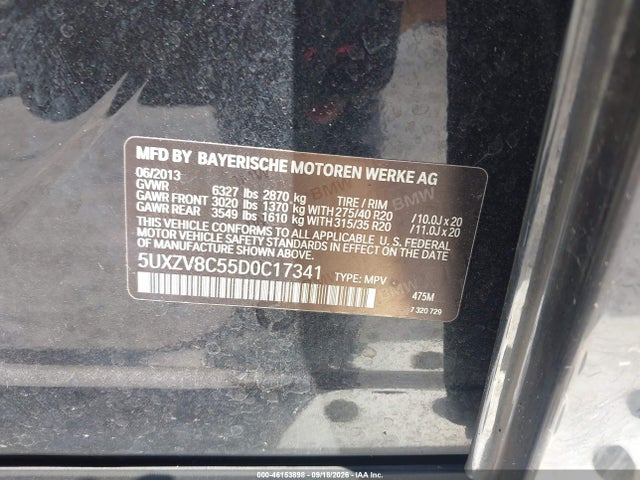 Aukcja sprzedaży 2013 Bmw X5 Xdrive50i, vin: 5UXZV8C55D0C17341, numer aukcji: 46153898
