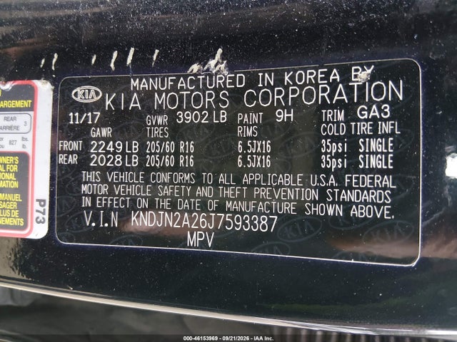 Aukcja sprzedaży 2018 Kia Soul, vin: KNDJN2A26J7593387, numer aukcji: 46153969