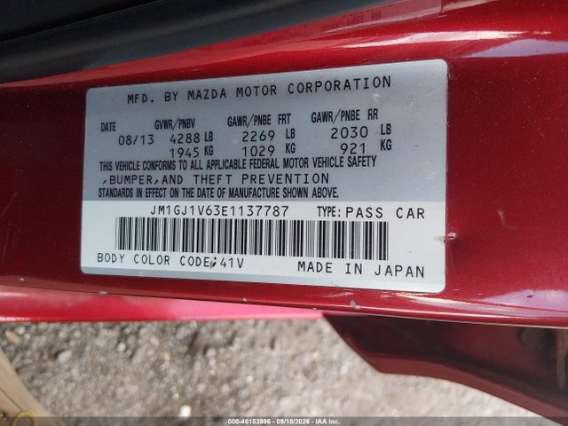 Продаж на аукціоні авто 2014 Mazda Mazda6 I Touring, vin: JM1GJ1V63E1137787, номер лоту: 46153996