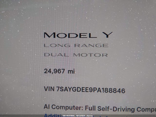 7SAYGDEE9PA188846 Tesla Model Y Awd/long Range Dual Motor All-wheel Drive