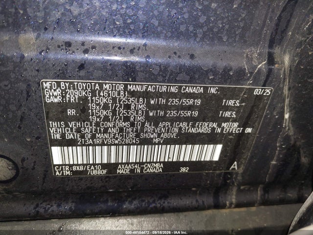 Продаж на аукціоні авто 2025 Toyota Rav4 Xle Premium, vin: 2T3A1RFV9SW528045, номер лоту: 46154472