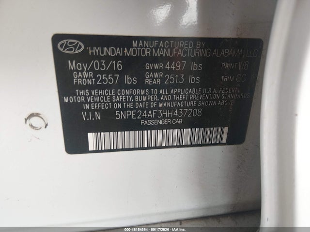 Hyundai SONATA SE 2017 5NPE24AF3HH437208 Image 9