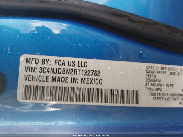 Продаж на аукціоні авто 2024 Jeep Compass Latitude 4x4, vin: 3C4NJDBN2RT122782, номер лоту: 46154832