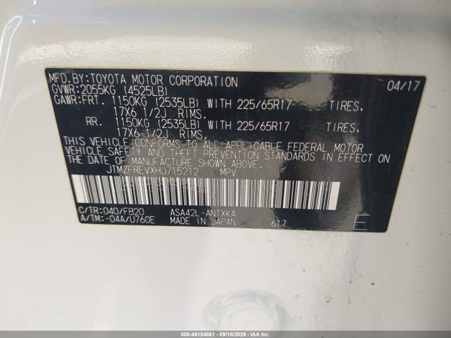 Toyota RAV4 LE 2017 JTMZFREVXHJ715212 Image 9