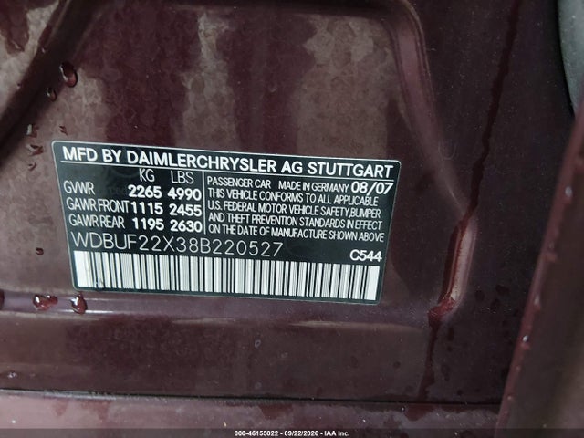 Продажа на аукционе авто 2008 Mercedes-benz E 320 Bluetec, vin: WDBUF22X38B220527, номер лота: 46155022